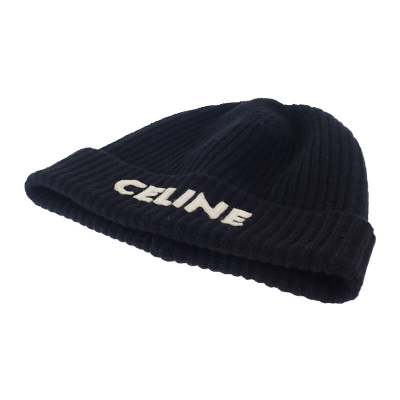 k*y様 CELINE ニット帽 黒 新品・未使用 CELINE ブラック ニット帽 CELINE 【未使用】 セリーヌ ニット帽