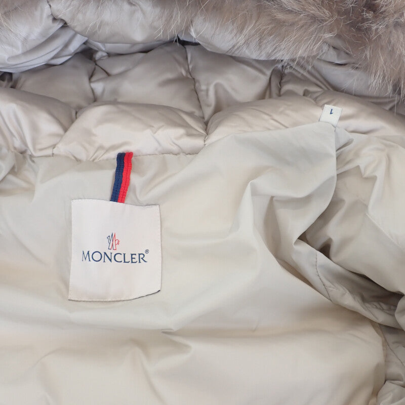 モンクレール MONCLER CUPIDONE 1 H20931A0013559685 ダウンジャケット ナイロン ブルーフロストフォックスファー グレー レディース【中古】【ABランク】