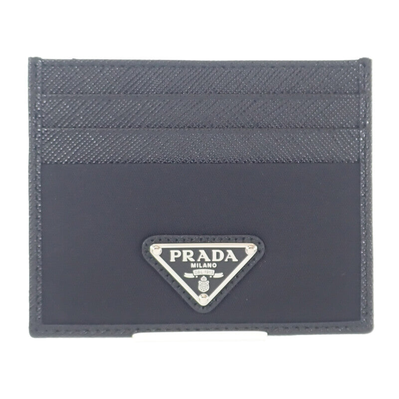 プラダ PRADA Re-Nylon サフィアーノ 2MC025_2DMH_F0002 カードケース ナイロン ブラック レディース メンズ【中古】【Sランク】