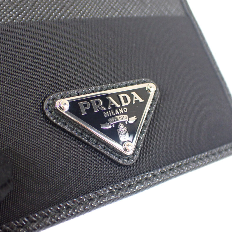 プラダ PRADA Re-Nylon サフィアーノ 2MC025_2DMH_F0002 カードケース ナイロン ブラック レディース メンズ【中古】【Sランク】