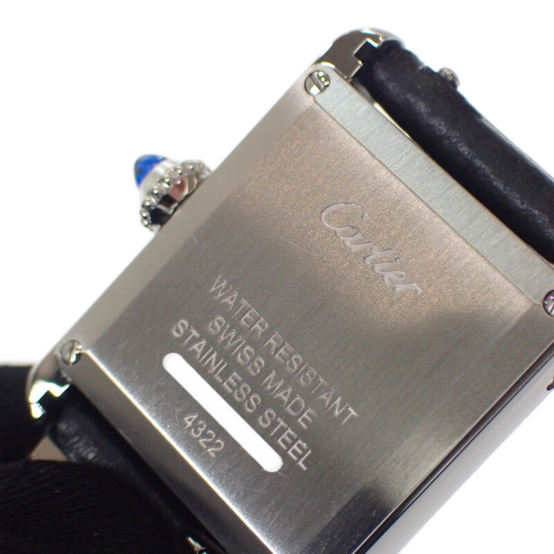 カルティエ CARTIER タンクマスト SM W4TA0016 腕時計 ステンレススチール ダイヤモンド カーフレザー クオーツ シルバー文字盤 レディース【中古】【Aランク】