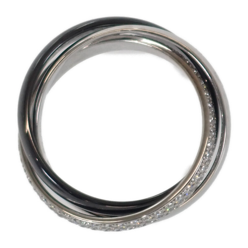 カルティエ CARTIER トリニティ SM フルエタニティ 11号 B4235451 リング K18ホワイトゴールド セラミック ブラック ダイヤモンド レディース【中古】【Aランク】