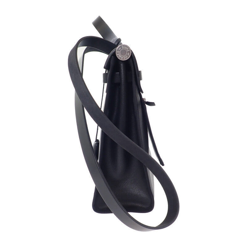 エルメス HERMES エールバッグジップPM 2WAYバッグ ハンドバッグ トワルアッシュベルリンヌ×ヴァッシュハンター ブラック シルバー金具 レディース【中古】【ABランク】