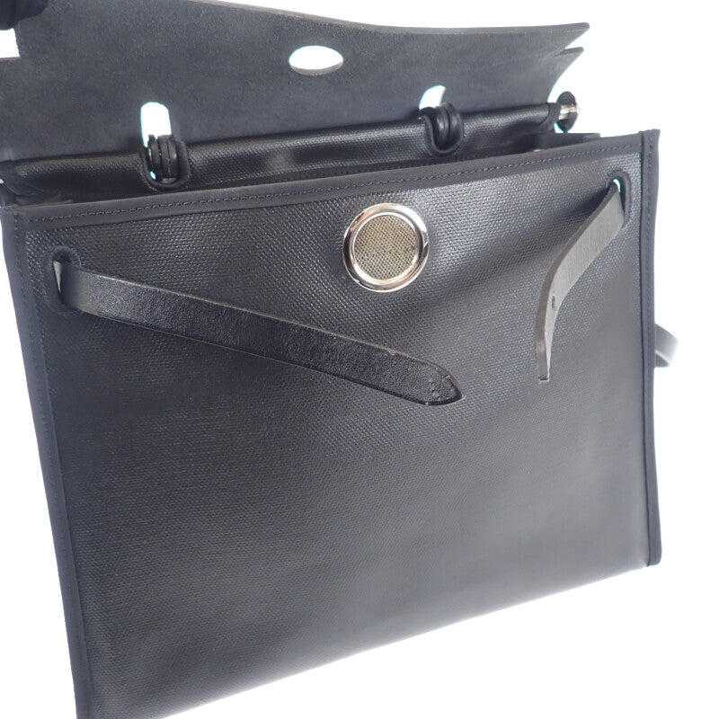 エルメス　エールバッグ　ジップPM ブラック/ナチュラル/シルバー金具 エルメス HERMES エールバッグジップPM 2WAYバッグ ハンドバッグ