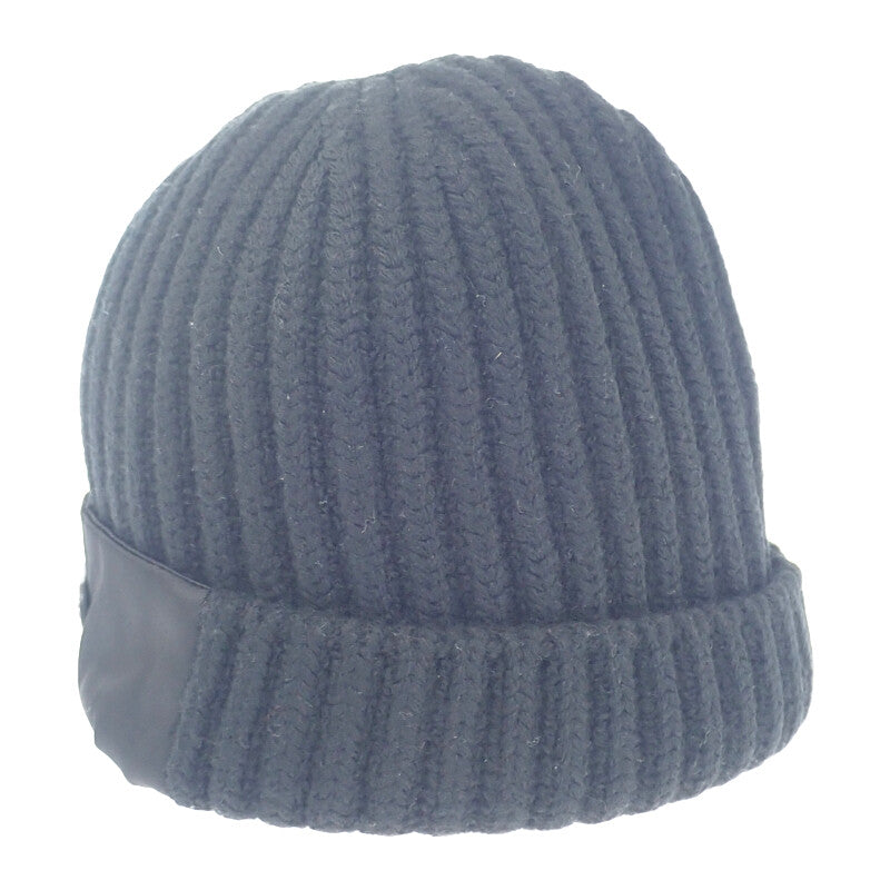 プラダ PRADA シェーカー ギャバジンxウール M UMD446_1WTO_F0002_S_202 ニットキャップ ウール ナイロン ブラック メンズ【中古】【ABランク】