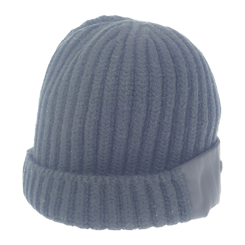 プラダ PRADA シェーカー ギャバジンxウール M UMD446_1WTO_F0002_S_202 ニットキャップ ウール ナイロン ブラック メンズ【中古】【ABランク】