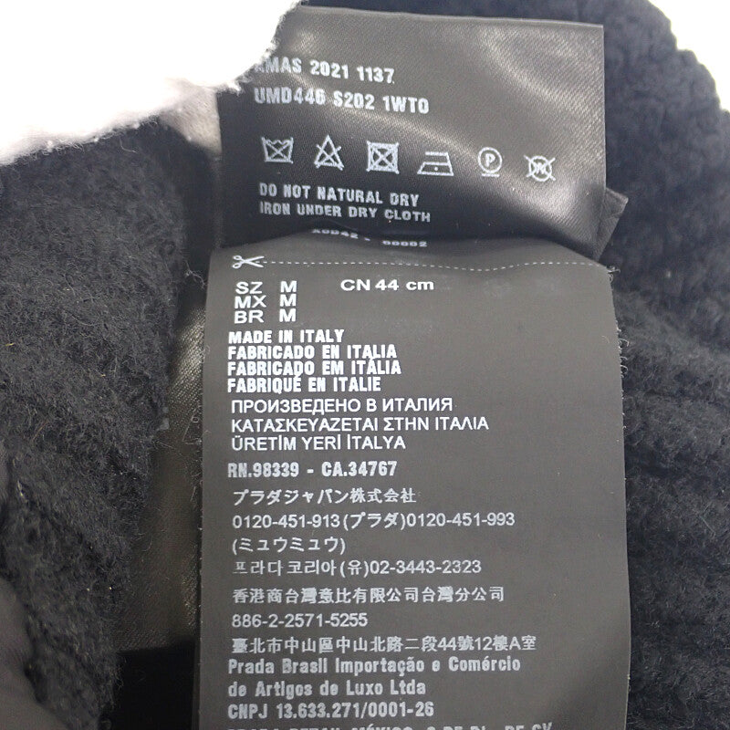 プラダ PRADA シェーカー ギャバジンxウール M UMD446_1WTO_F0002_S_202 ニットキャップ ウール ナイロン ブラック メンズ【中古】【ABランク】