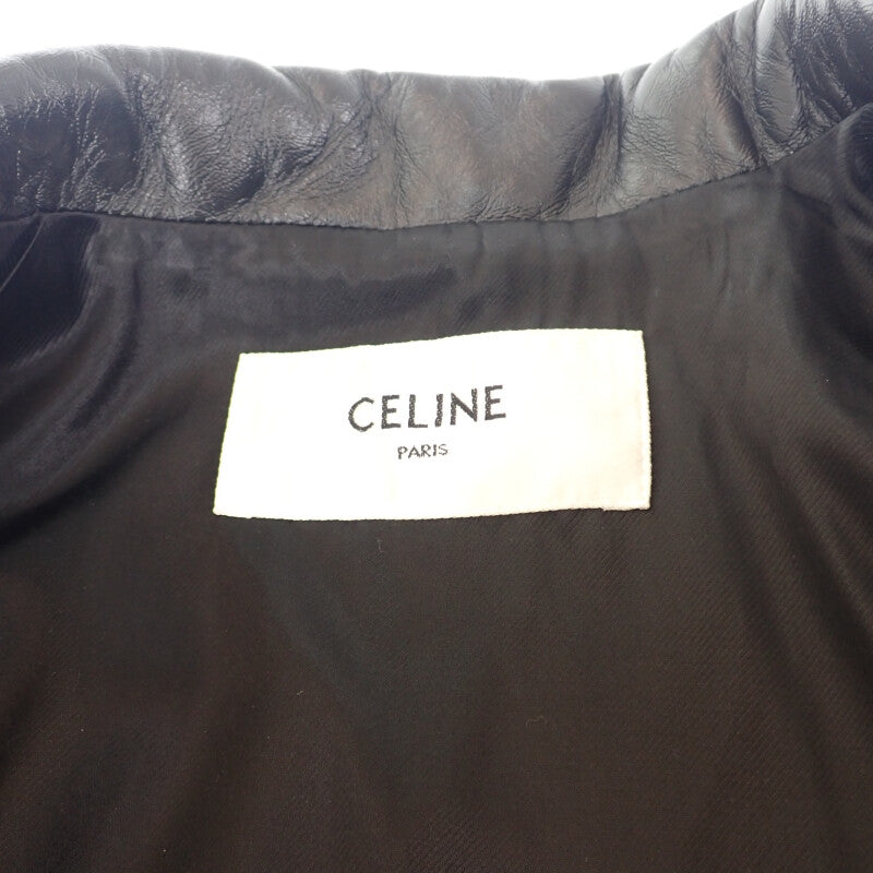 セリーヌ CELINE クラシックバイカージャケット 38 2E134050O.38NO ライダースジャケット ラムスキン ブラック レディース メンズ【中古】【Aランク】