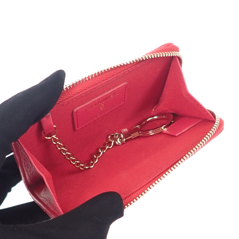 シャネル CHANEL マトラッセ キーリング付き AP0221 コインケース ラムスキン ピンク ゴールド金具 レディース【中古】【Aランク】