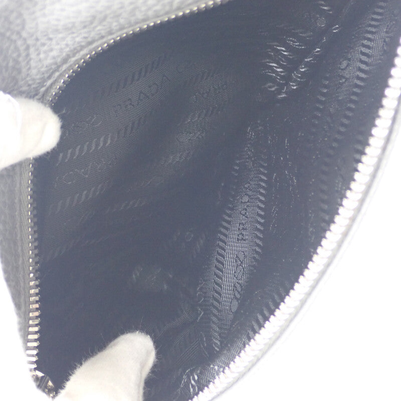 プラダ PRADA ヴィッテロダイノ 2VZ098 ボディバッグ レザー グレー シルバー金具 メンズ【中古】【Aランク】