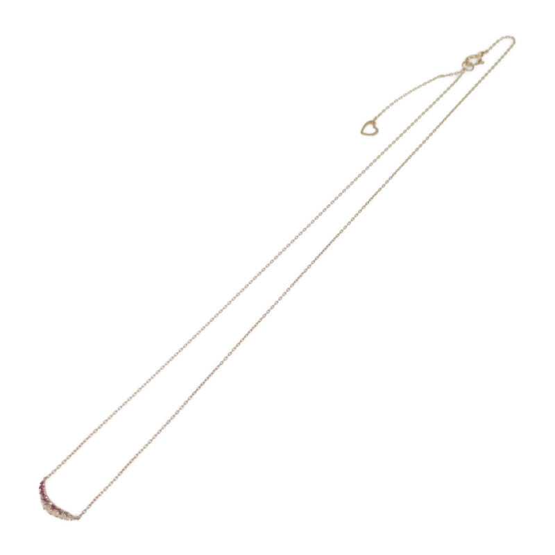 ポンテヴェキオ Ponte Vecchio ネックレス K18イエローゴールド ダイヤモンド ピンクサファイア レディース【中古】【Aランク】