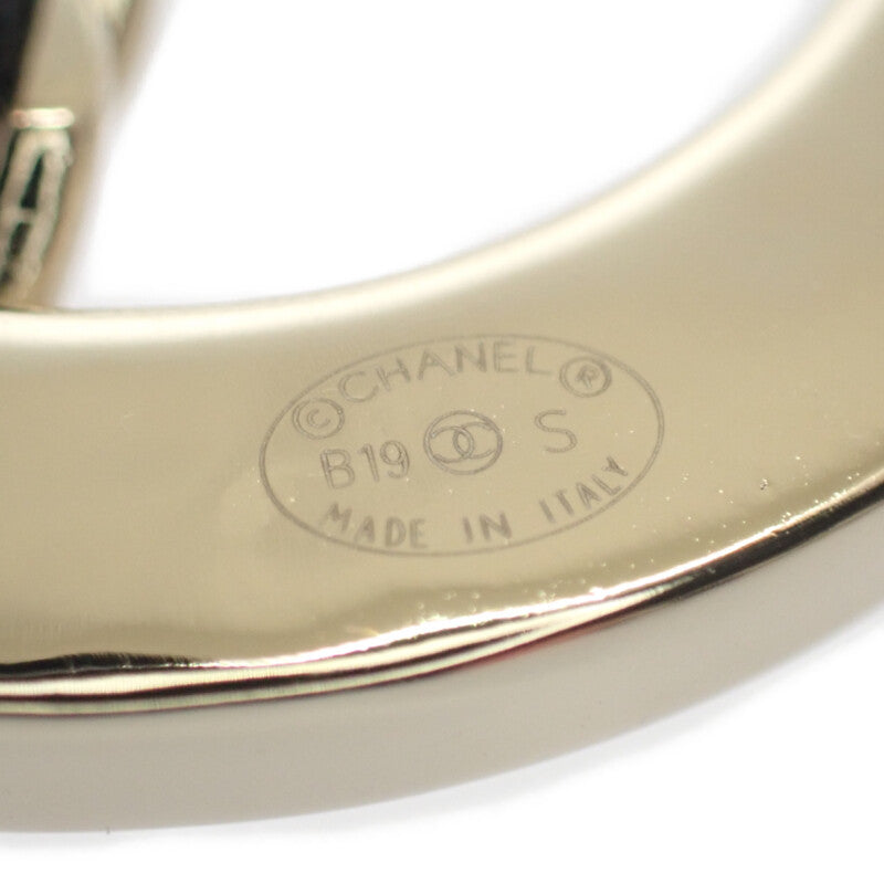 シャネル CHANEL ココマーク ブローチ メタル レザー クリスタル ゴールド レディース【中古】【ABランク】