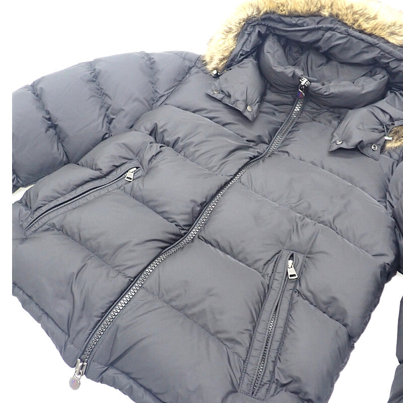 モンクレール MONCLER Mayaf マヤ ファー付き ショートダウンジャケット 4 I20911A00198 5968E ダウンジャケット ナイロン ダウン ブラック メンズ【中古】【Aランク】
