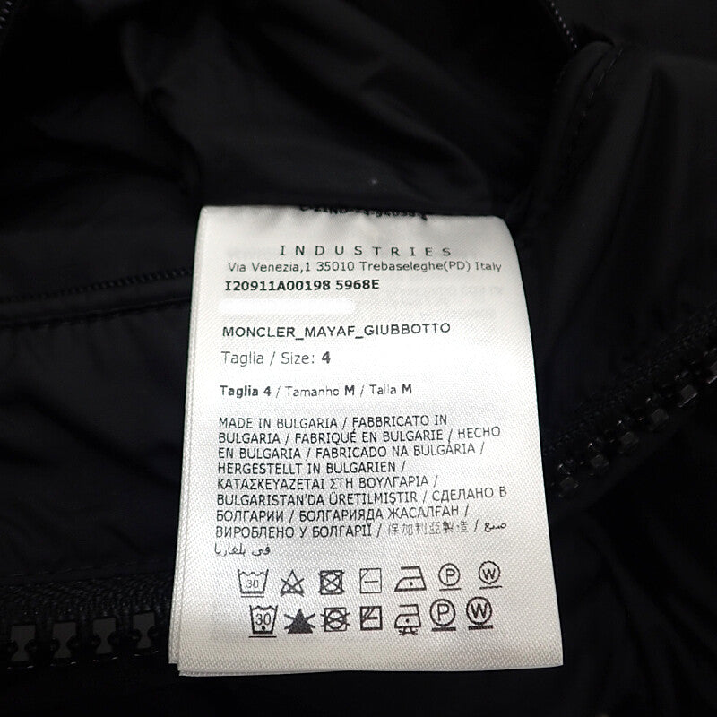 モンクレール MONCLER Mayaf マヤ ファー付き ショートダウンジャケット 4 I20911A00198 5968E ダウンジャケット ナイロン ダウン ブラック メンズ【中古】【Aランク】