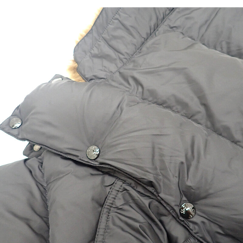 モンクレール MONCLER Mayaf マヤ ファー付き ショートダウンジャケット 4 I20911A00198 5968E ダウンジャケット ナイロン ダウン ブラック メンズ【中古】【Aランク】