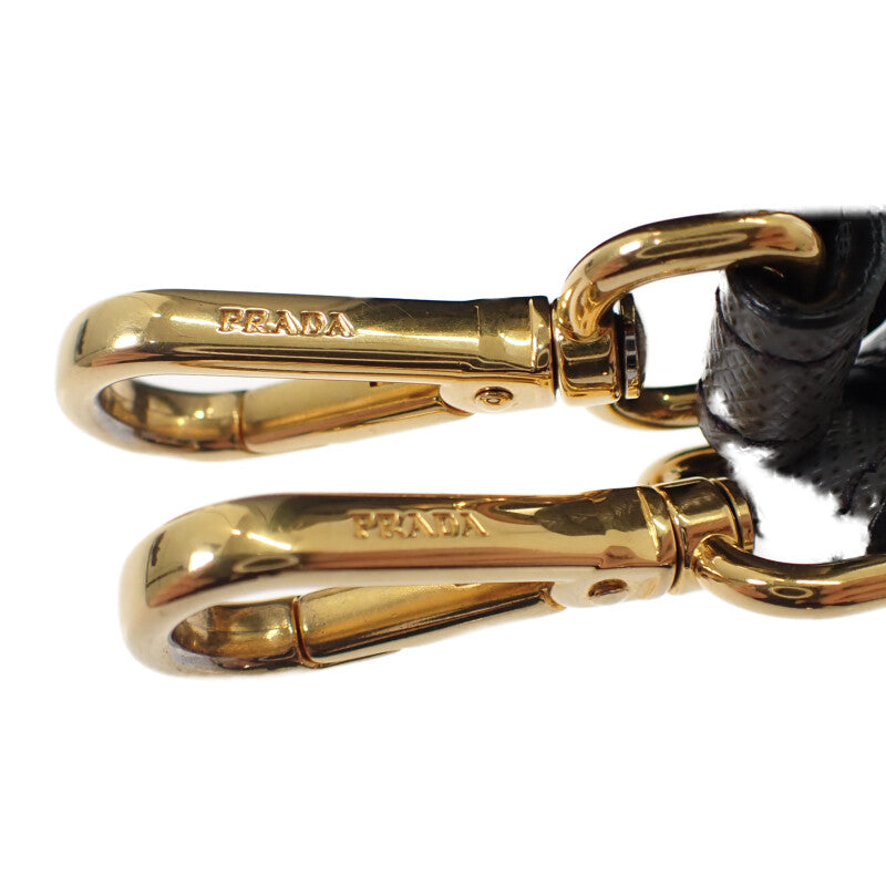 プラダ PRADA エスプラナードバッグ 1BH043 ショルダーバッグ サフィアーノ グレー ブラック レディース【中古】【ABランク】