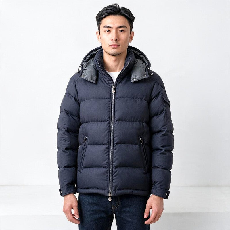 MONCLER MONTGENEVRE 短版羽絨外套 1 H20911A53700 54272 羊毛 海軍藍 男款【中古】【A級】