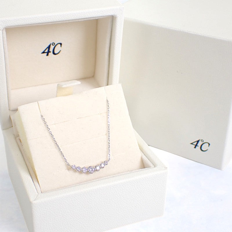 ヨンドシー 4℃ ダイヤモンド ネックレス K18ホワイトゴールド ダイヤモンド レディース【中古】【Aランク】
