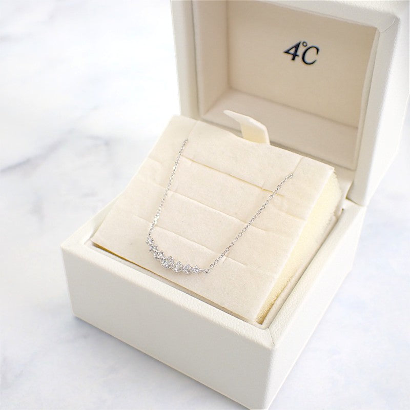 ヨンドシー 4℃ ダイヤモンド ネックレス K18ホワイトゴールド ダイヤモンド レディース【中古】【Aランク】