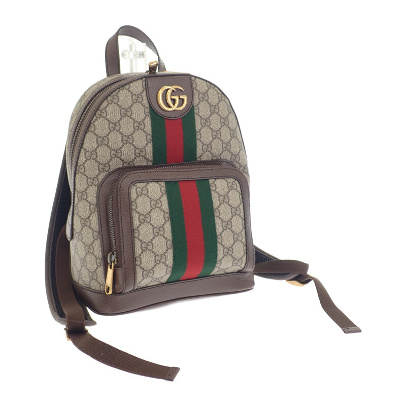 グッチ GUCCI GGスモールバックパック 547965_9U8BT_8994 リュック・デイパック GGスプリームキャンバス レザー ベージュ ゴールド金具 レディース【中古】【ABランク】