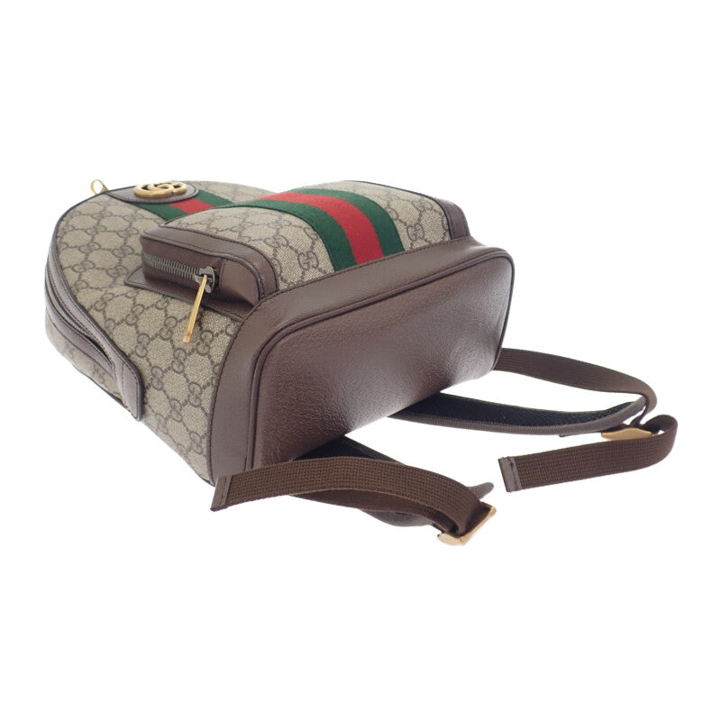 グッチ GUCCI GGスモールバックパック 547965_9U8BT_8994 リュック・デイパック GGスプリームキャンバス レザー ベージュ ゴールド金具 レディース【中古】【ABランク】