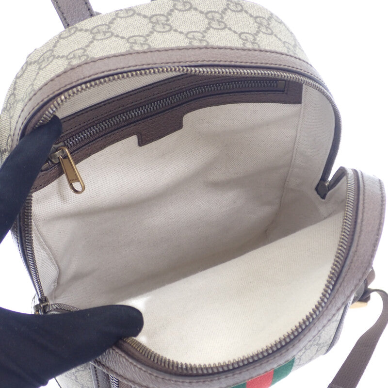 グッチ GUCCI GGスモールバックパック 547965_9U8BT_8994 リュック・デイパック GGスプリームキャンバス レザー ベージュ ゴールド金具 レディース【中古】【ABランク】