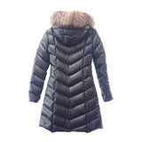 モンクレール MONCLER ファー付きロング H20931C00069_C0065 ダウンジャケット ナイロン ブラック 00 レディース【中古】【ABランク】