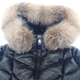 モンクレール MONCLER ファー付きロング H20931C00069_C0065 ダウンジャケット ナイロン ブラック 00 レディース【中古】【ABランク】