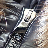 モンクレール MONCLER ファー付きロング H20931C00069_C0065 ダウンジャケット ナイロン ブラック 00 レディース【中古】【ABランク】