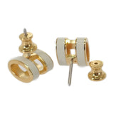 【中古】エルメス HERMES ポップ アッシュ H ピアス メタル ホワイト ゴールド金具 レディース【ABランク】