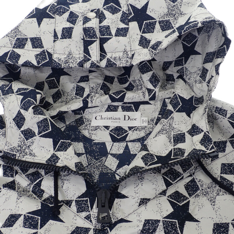 ディオール Dior スター アノラック XS 217C10A2977 パーカー ポリエステル ネイビー ホワイト レディース【中古】【Aランク】