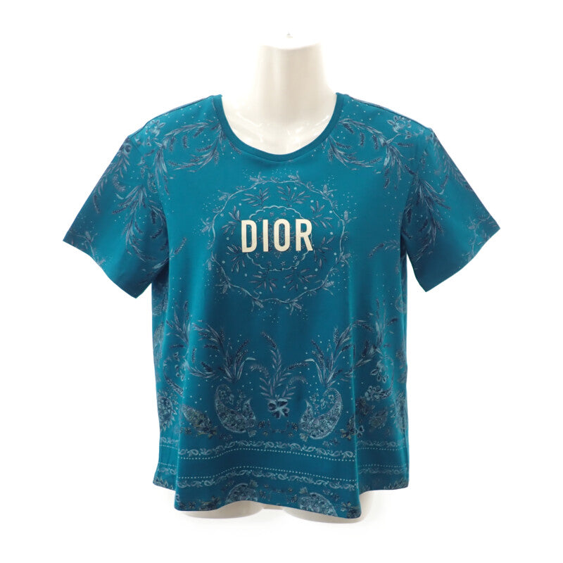 【中古】クリスチャンディオール Christian Dior ロゴ 1RBM13TEEC 半袖Tシャツ コットン ブルー 12+ レディース キッズ【Aランク】