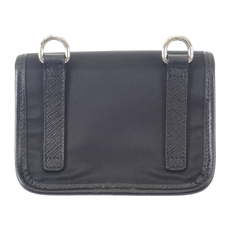 PRADA Mini Pouch Re-Nylon 2ZT0222DMHF0002 Shoulder Bag Saffiano Nylon Black Women's [Used] [A Rank]