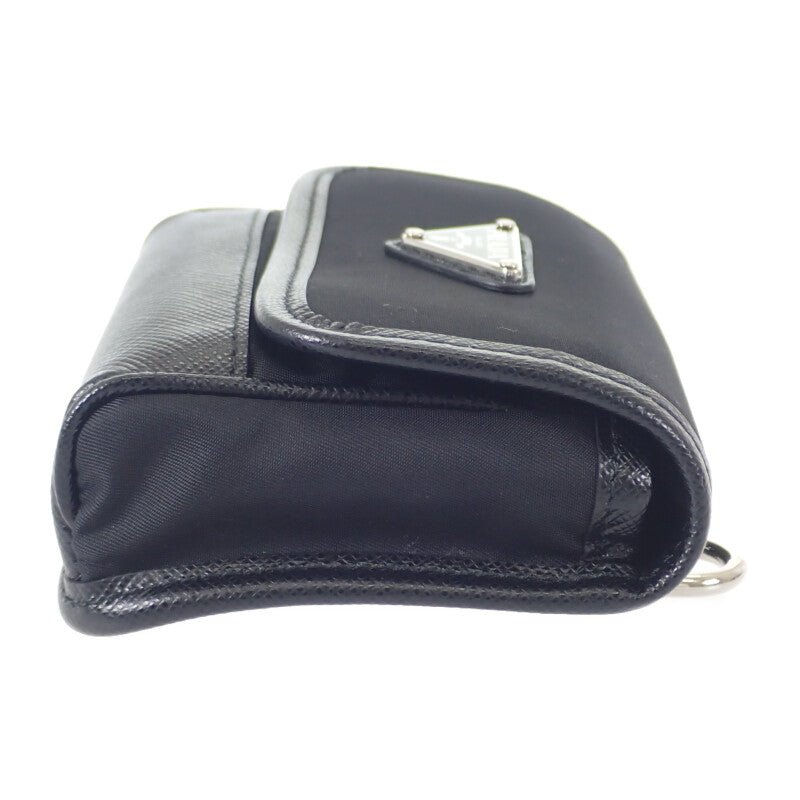プラダ PRADA ミニポーチ Re-Nylon 2ZT0222DMHF0002 ショルダーバッグ サフィアーノ ナイロン ブラック レディース【中古】【Aランク】