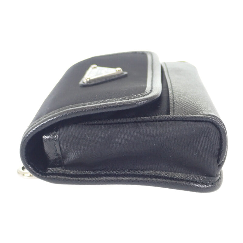 PRADA Mini Pouch Re-Nylon 2ZT0222DMHF0002 Shoulder Bag Saffiano Nylon Black Women's [Used] [A Rank]