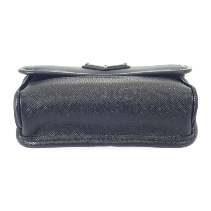 プラダ PRADA ミニポーチ Re-Nylon 2ZT0222DMHF0002 ショルダーバッグ サフィアーノ ナイロン ブラック レディース【中古】【Aランク】