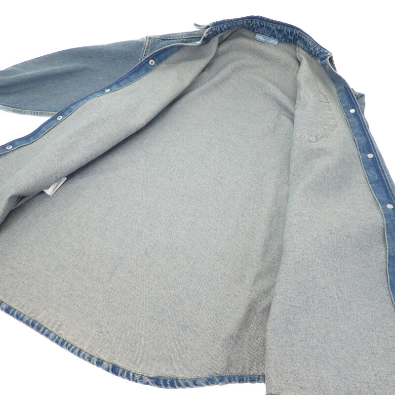 プラダ PRADA オーバーサイズ オーガニック デニム 38 GFC036_13Z6_F0BAN_S_OOO 長袖シャツ コットン ブルー メンズ レディース【中古】【ABランク】