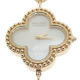 ヴァンクリーフ＆アーペル Van Cleef & Arpels アルハンブラ ウォッチ スモール VCARO40T00 腕時計 K18イエローゴールド クオーツ ホワイトシェル文字盤 レディース【中古】【ABランク】