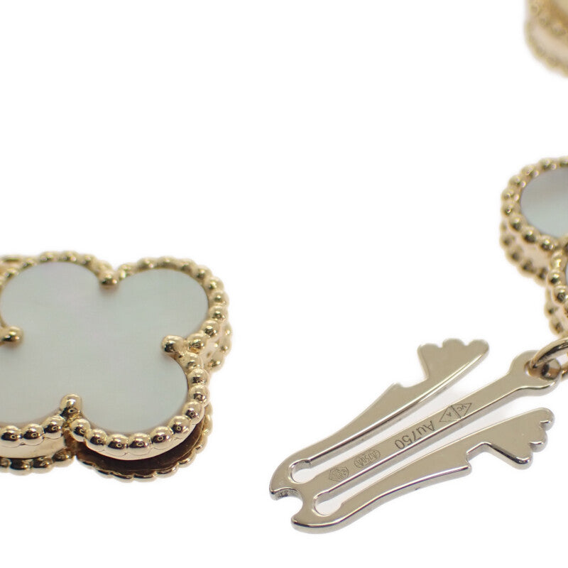 ヴァンクリーフ＆アーペル Van Cleef & Arpels アルハンブラ ウォッチ スモール VCARO40T00 腕時計 K18イエローゴールド クオーツ ホワイトシェル文字盤 レディース【中古】【ABランク】