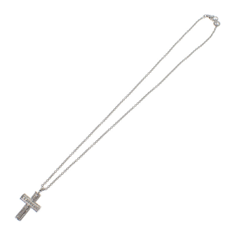 ブルガリ BVLGARI ラテン クロス 328947 ネックレス K18ホワイトゴールド ダイヤモンド メンズ レディース【中古】【Aランク】