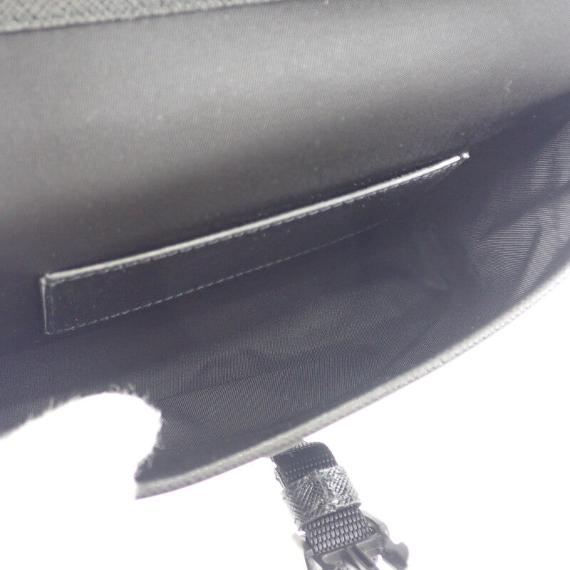 プラダ PRADA レザー スマートフォンケース 2ZH108_2DMH_F0002 ショルダーバッグ サフィアーノ ナイロン ブラック レディース メンズ【中古】【Aランク】