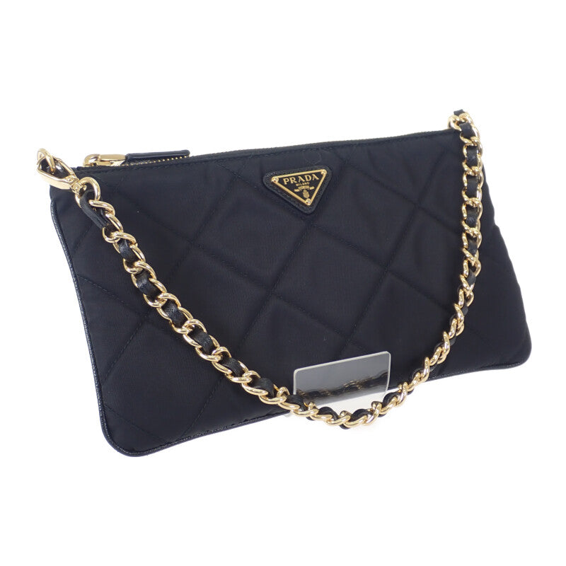 プラダ PRADA Re-Edition 1995 チェーン Re-Nylon 1NI054_2AOS_F0002 アクセサリーポーチ ナイロン ブラック レディース【中古】【ABランク】