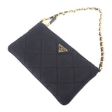 プラダ PRADA Re-Edition 1995 チェーン Re-Nylon 1NI054_2AOS_F0002 アクセサリーポーチ ナイロン ブラック レディース【中古】【ABランク】