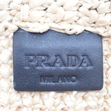 プラダ PRADA スモール クロシェ ラフィア風 1BG422 トートバッグ ナチュラル レディース【中古】【Aランク】
