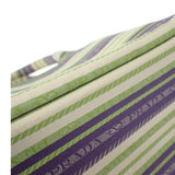 プラダ PRADA カナパトート ボーダー 1BG439 2WAYバッグ ショルダーバッグ キャンバス パープル グリーン ゴールド金具 レディース【中古】【ABランク】