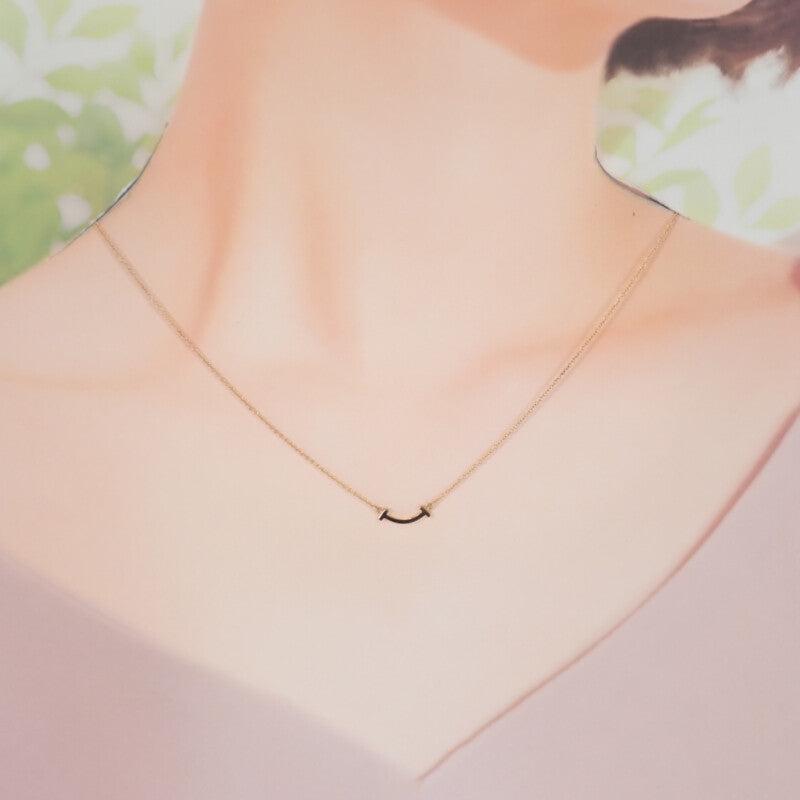 【中古】ティファニー TIFFANY&Co. K18PG Tスマイル ミニ ペンダント 62617721 ネックレス K18ピンクゴールド ピンクゴールド レディース【Aランク】