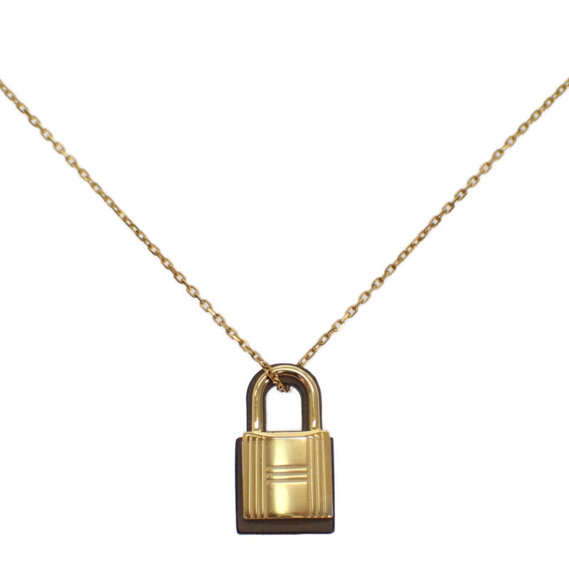 エルメス HERMES オーケリーPM ネックレス ヴォースイフト メタル ゴールド ブラウン レディース メンズ【中古】【Aランク】