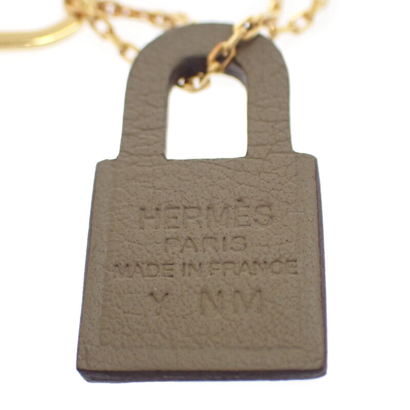 エルメス HERMES オーケリーPM ネックレス ヴォースイフト メタル ゴールド ブラウン レディース メンズ【中古】【Aランク】