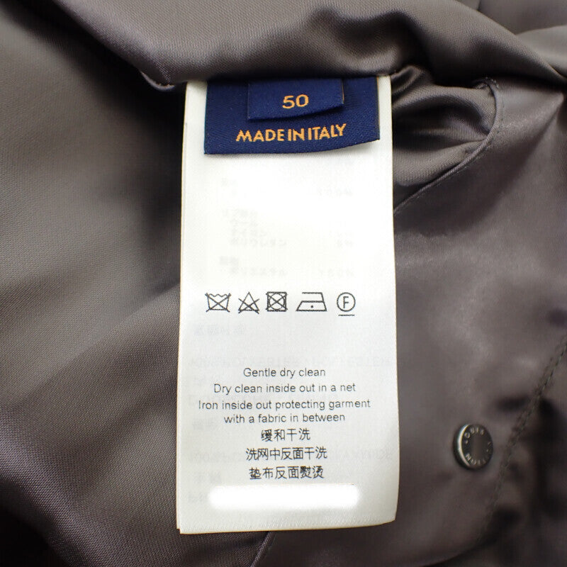 ルイヴィトン LOUIS VUITTON LVエンブロイダリーオーバーサイズボンバージャケット 50 ブルゾン ナイロン グレー メンズ【中古】【Aランク】