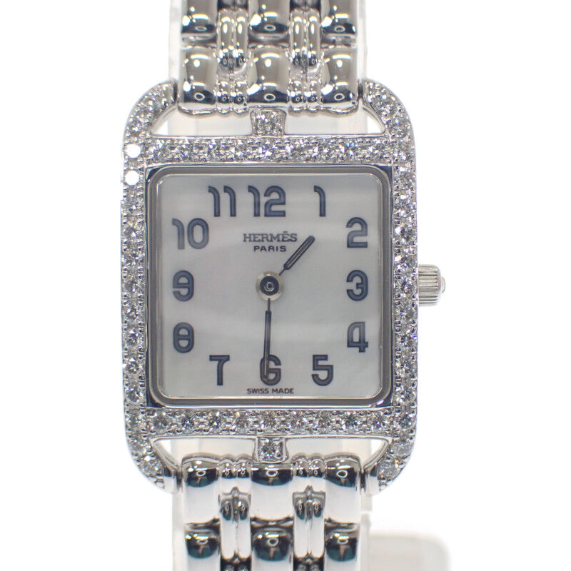 エルメス HERMES ケープコッド ミニ CC1.192.213/4711 腕時計 ホワイトシェル ホワイトゴールド シルバー ホワイト クオーツ ホワイトシェル文字盤 レディース【中古】【Aランク】